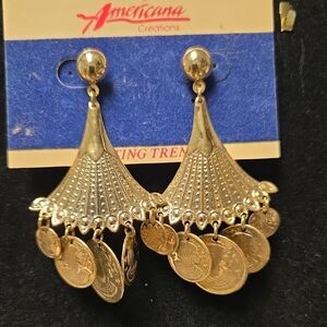 Gold Coin Dangle Earrings